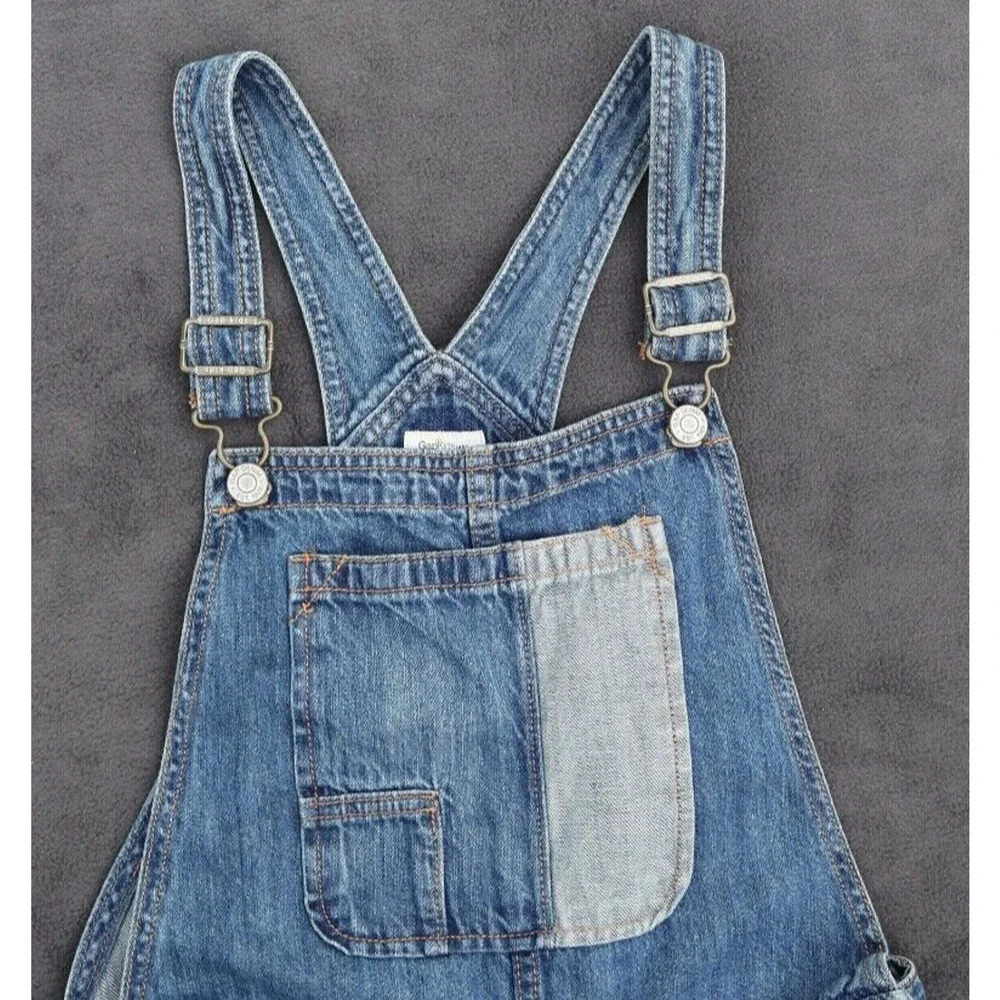 GAP denim overalls girls size XXL Inseam 28”. Unique and Distressed